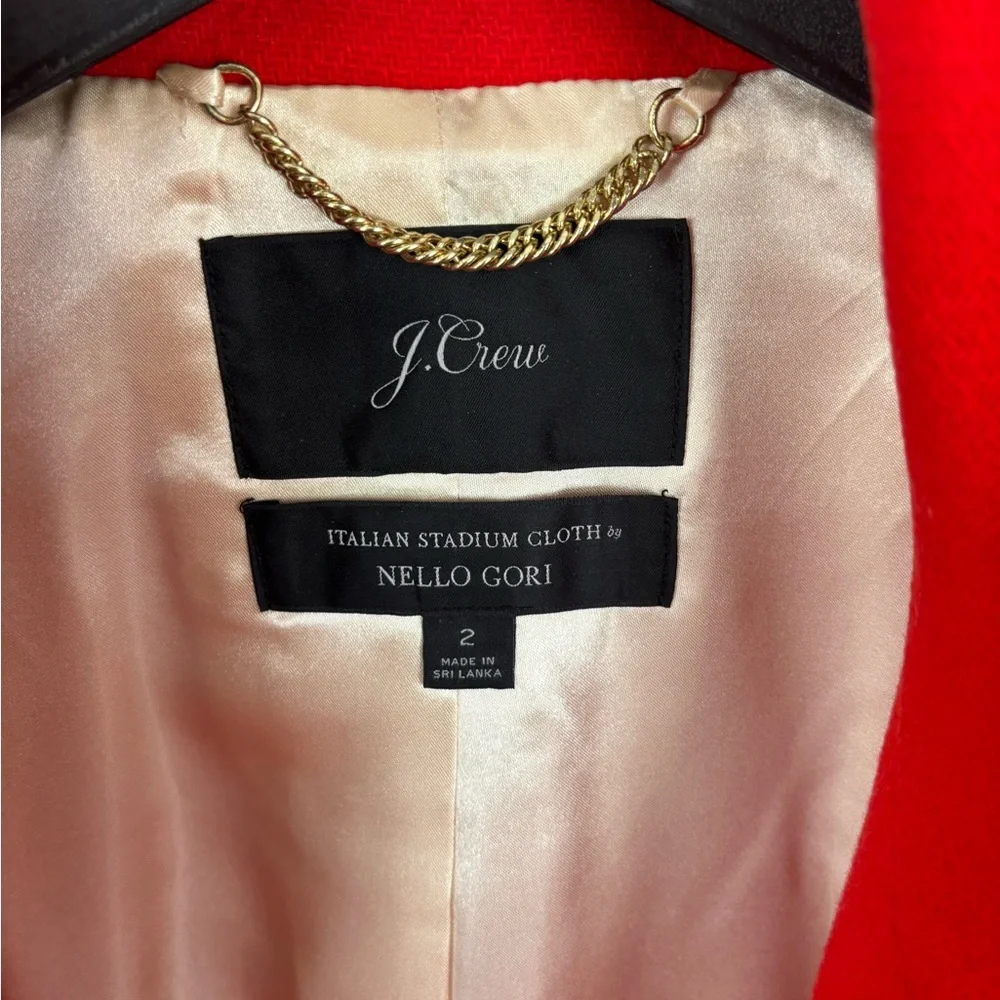 J. Crew Vibrant Red Cocoon Coat - Picture 5 of 6